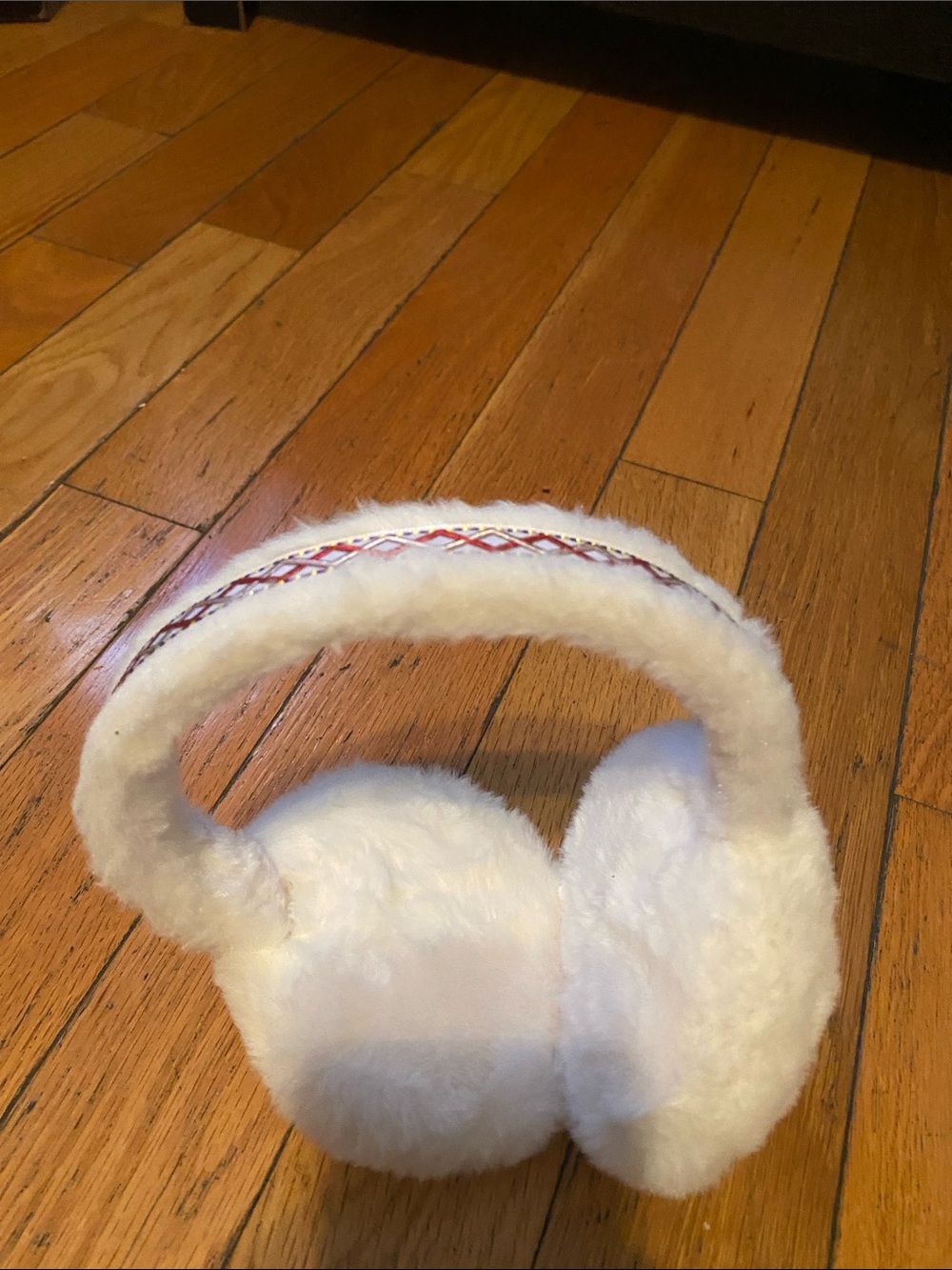 White Faux-Fur Earmuff Headphones - Plush Winter Headset